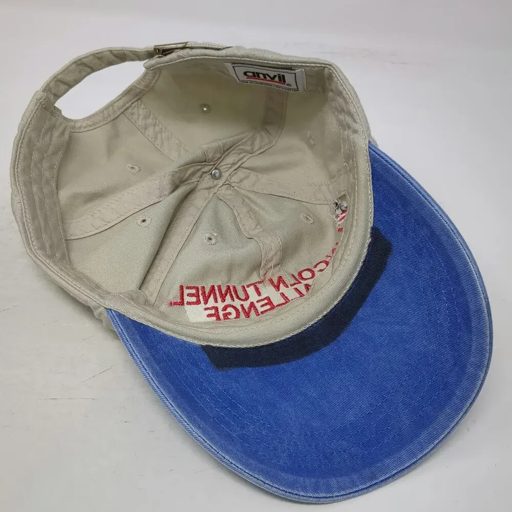 Anvil Baseball Cap Beige Blue One Size Lincoln Tunnel Challenge Hat Slideback
